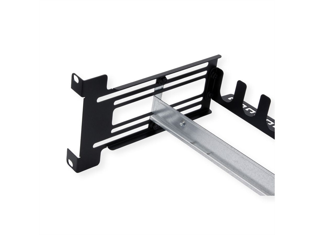 VALUE 19" Tragrahmen für Hutschienengeräte – Rack-Zubehör – 3U, Tragkraft 6 kg, Schwarz