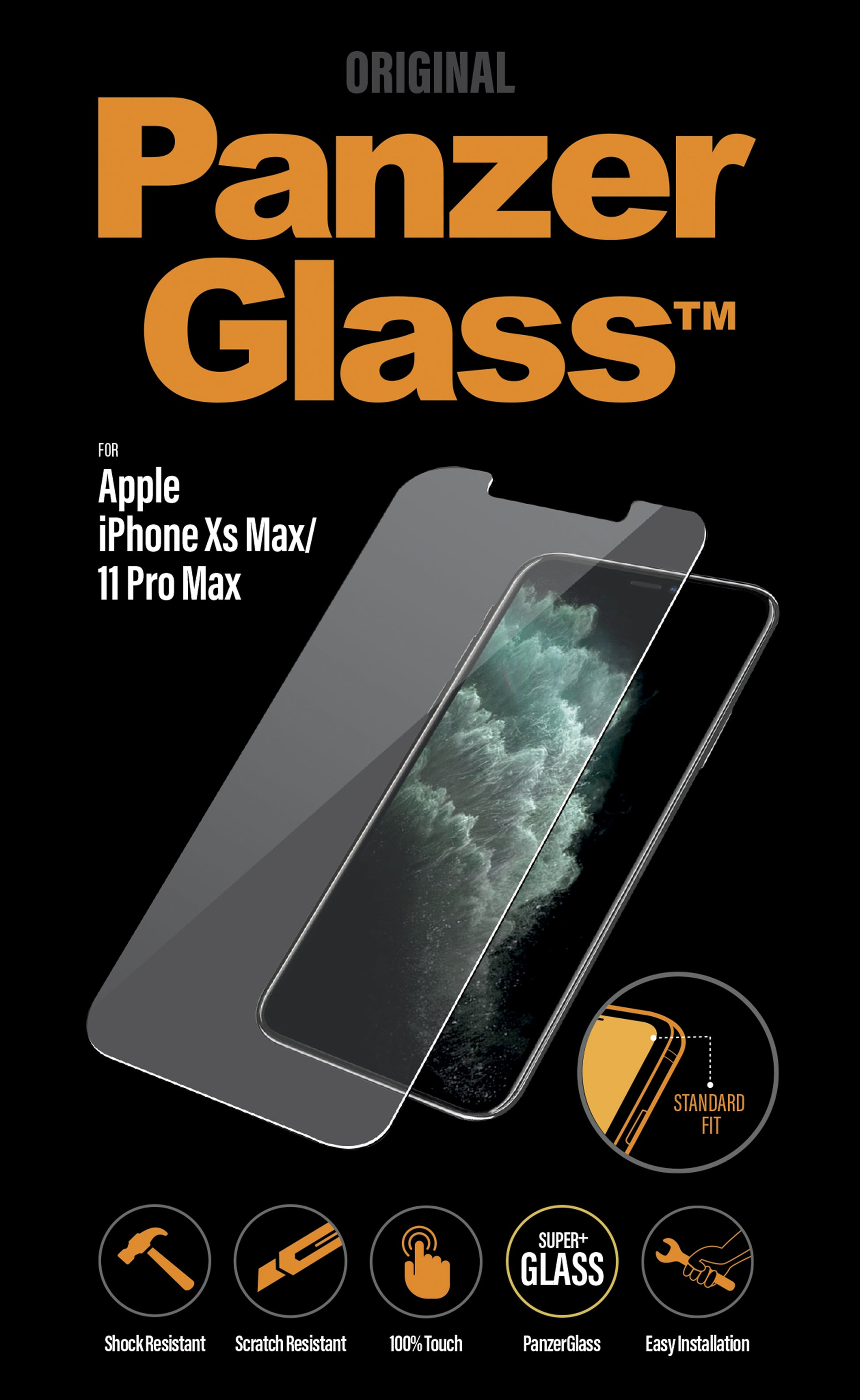 PanzerGlass Displayschutz (Panzerglas), Antibakteriell – für iPhone 11 Pro Max/XS Max