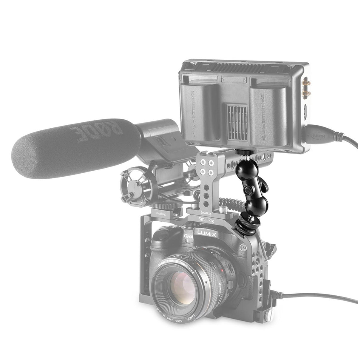 SmallRig Cool-Ballhead-V1 Adapter – passive Halterung, Aluminium – für universelle Geräte – schwarz