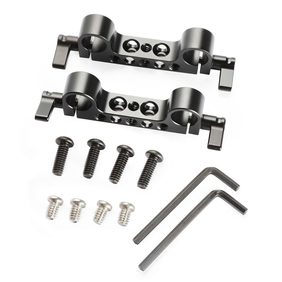 SmallRig 2061 Schienenblock 15 mm – Aluminium, 102 × 123 × 40 mm, 1/4" Gewinde – Schwarz – 2er-Pack