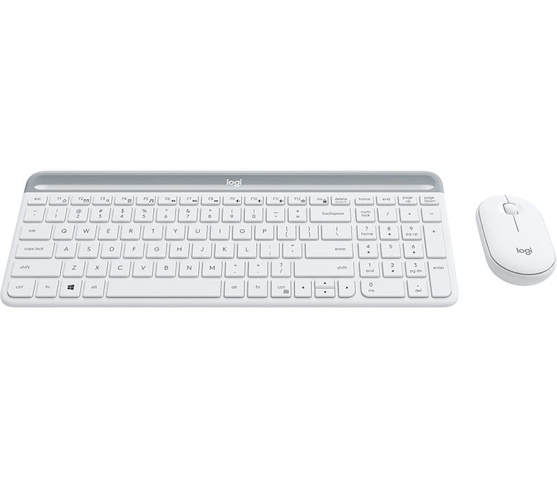 Logitech Slim Wireless MK470 – Tastatur, kabellos (2,4 GHz), Weiss