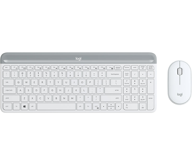 Logitech Slim Wireless MK470 – Tastatur, kabellos (2,4 GHz), Weiss