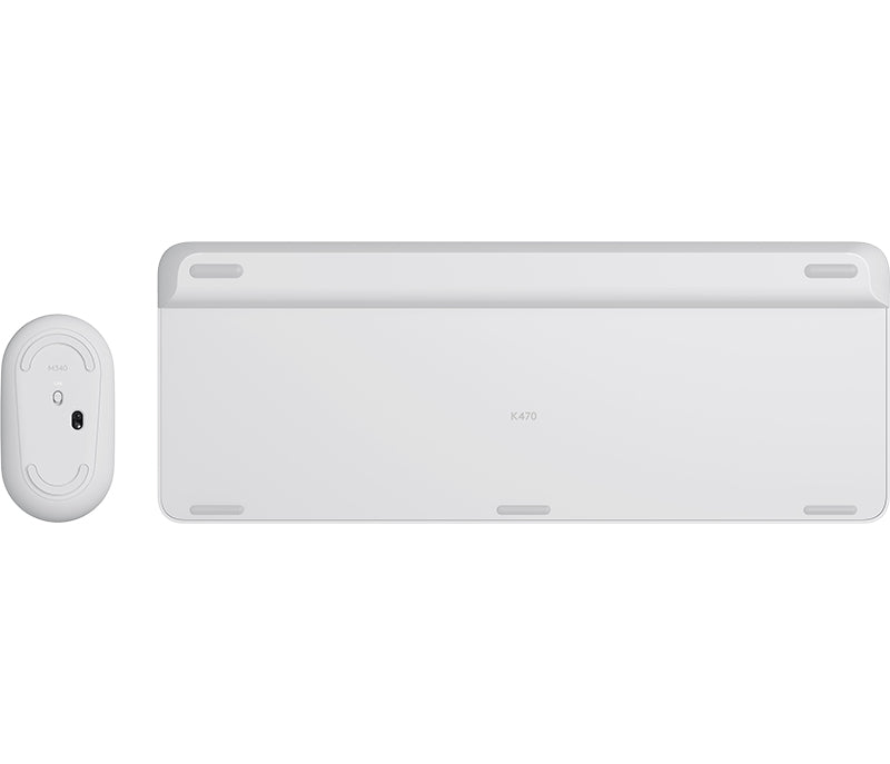 Logitech MK470 Slim Combo – Tastatur- und Maus-Set – 2,4 GHz (Nano-Empfänger) – QWERTY (UK-INT) – Weiss