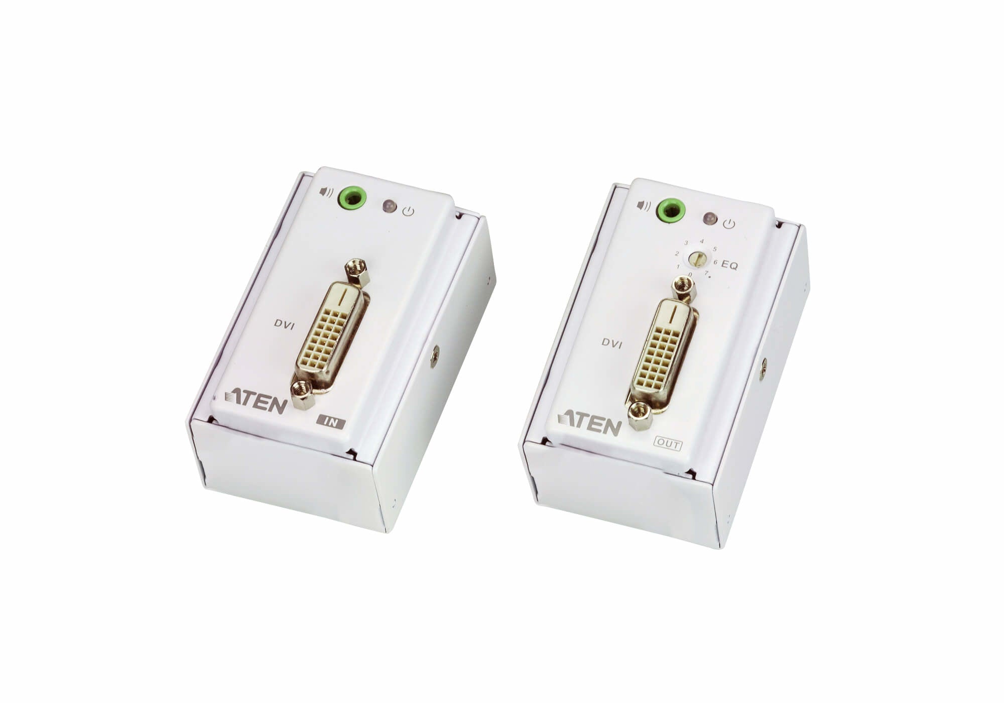 ATEN VE607 – DVI-Extender (Wandplatte), über Cat5e/6, 1080p@60 Hz, 60 m, HDCP, für MK-Dosen