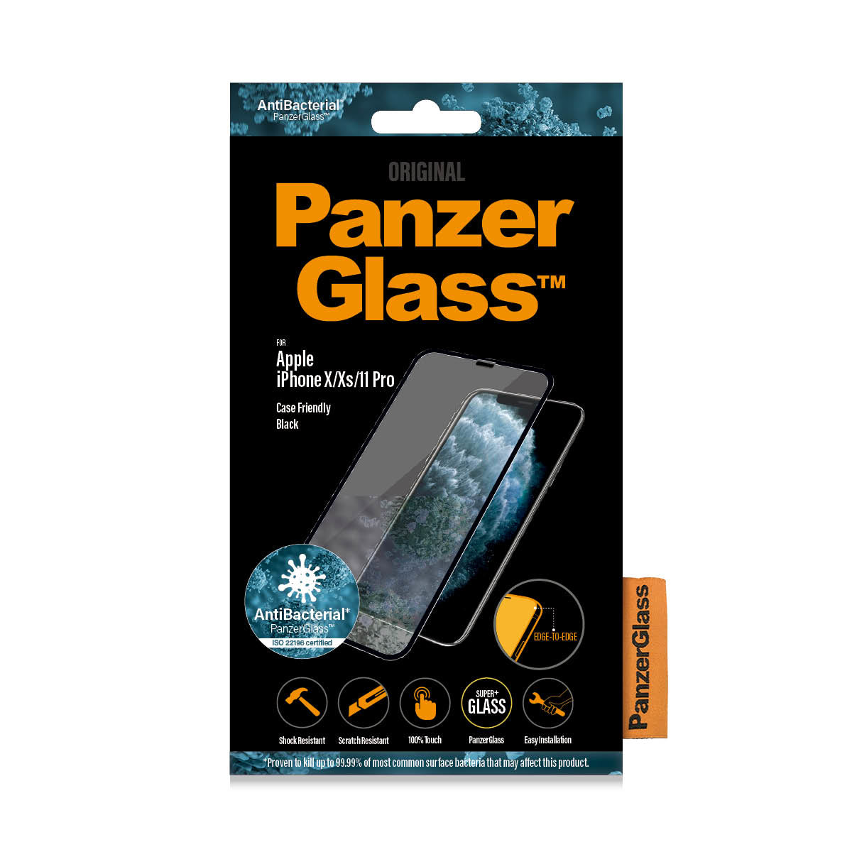 PanzerGlass Displayschutzglas – für Apple iPhone X/Xs/11 Pro – kratzresistent, anti-fingerprint, Hartglas