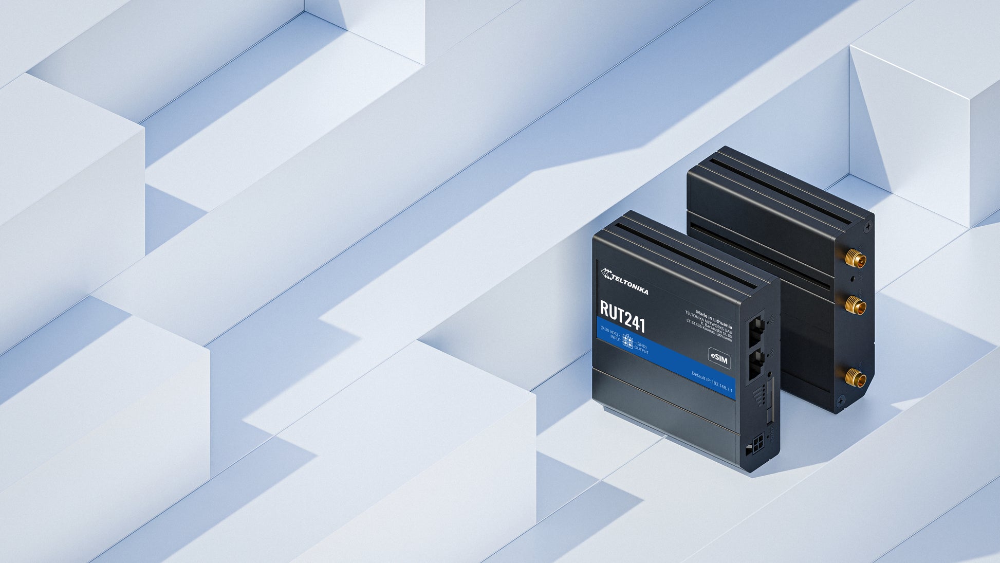 Teltonika RUT241 – LTE Router, Wi‑Fi 4, 2,4 GHz, 1× Fast Ethernet, 1× SIM, 9–30 V, Schwarz