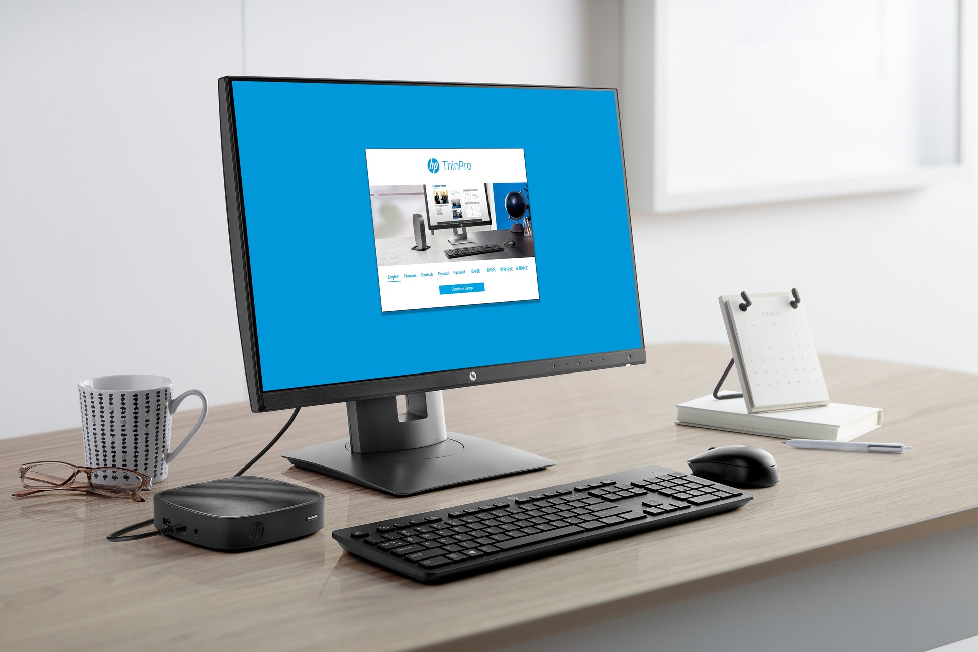 HP t430 Micro – Intel Celeron N4000, 2 GB RAM, 16 GB Flash, ThinPro