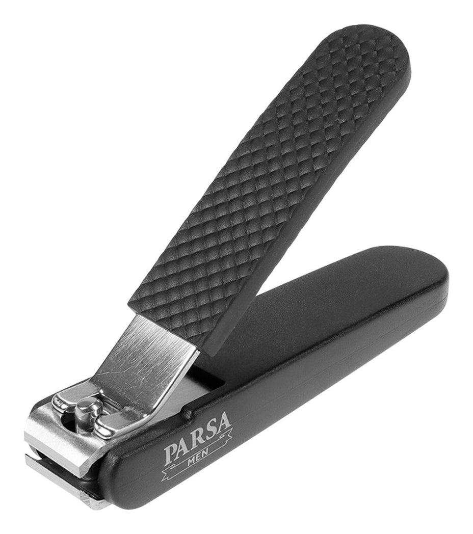 Parsa Beauty Nagelknipser – für Herren, Flachblatt – 1 Stk – Schwarz – Edelstahl/TPR