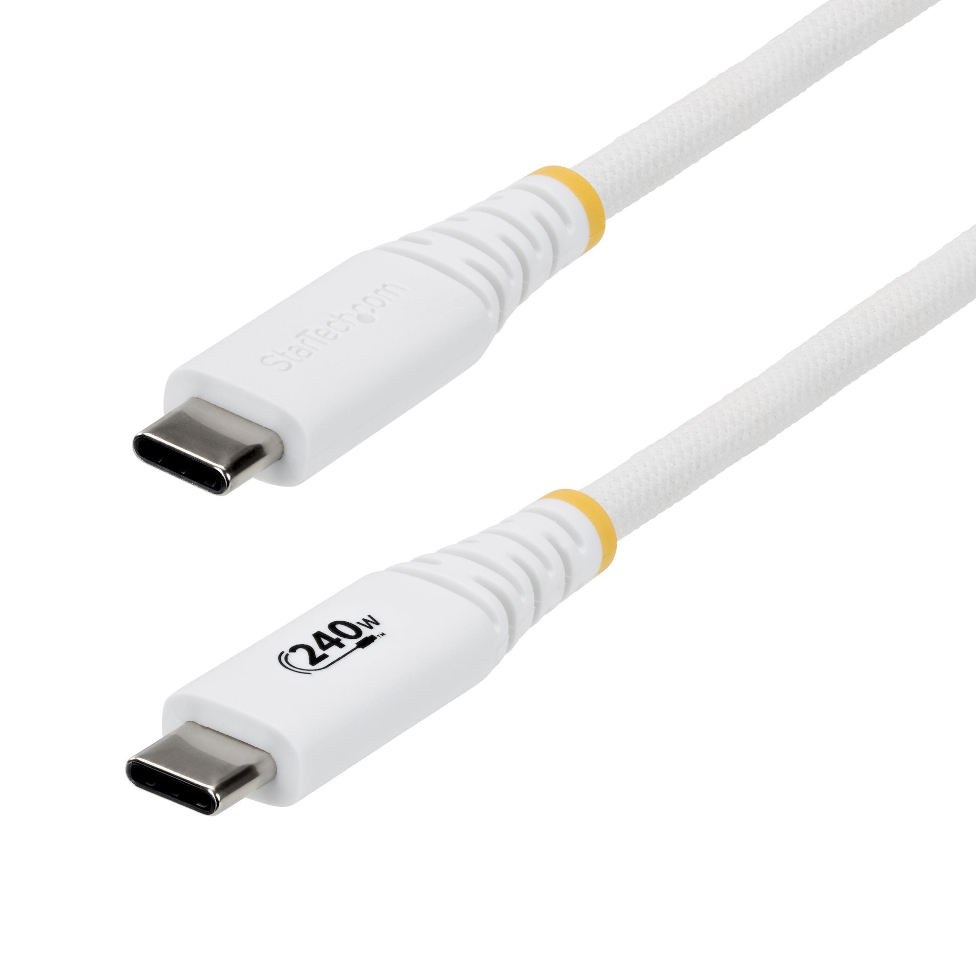 StarTech.com USB-C auf USB-C Kabel – USB 2.0 (480 Mbit/s) – 1 m – PD 240 W – Geflochten – Weiss