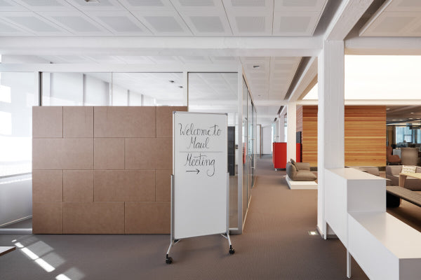 MAUL Whiteboard – 75 × 180 cm, Melamin, magnetisch, Aluminiumrahmen, mobil