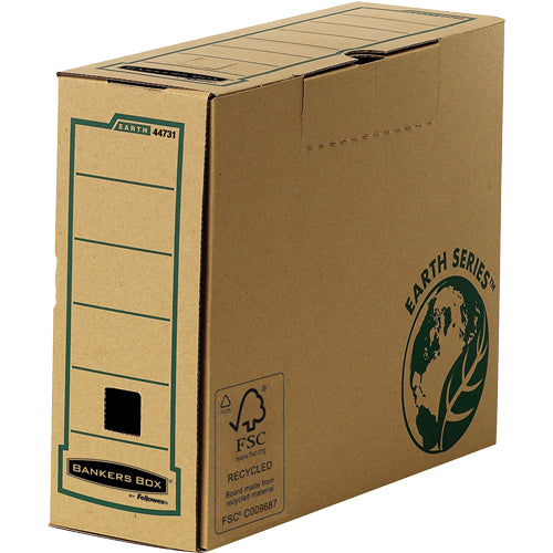 Fellowes BANKERS BOX EARTH Archivschachtel A4/A4+ – verschliessbar, 100 × 350 × 260 mm, braun, 20er Pack