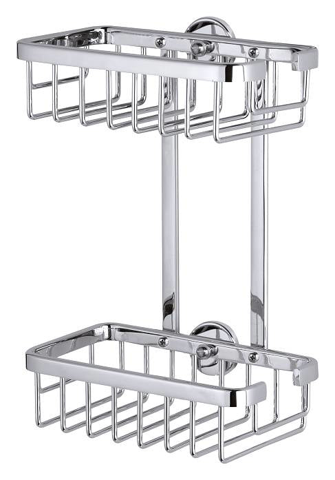 TESA Seifenhalter (Wand) Aluxx – Aluminium/Chrom, Kleben, 18×10,7×26 cm, Silber