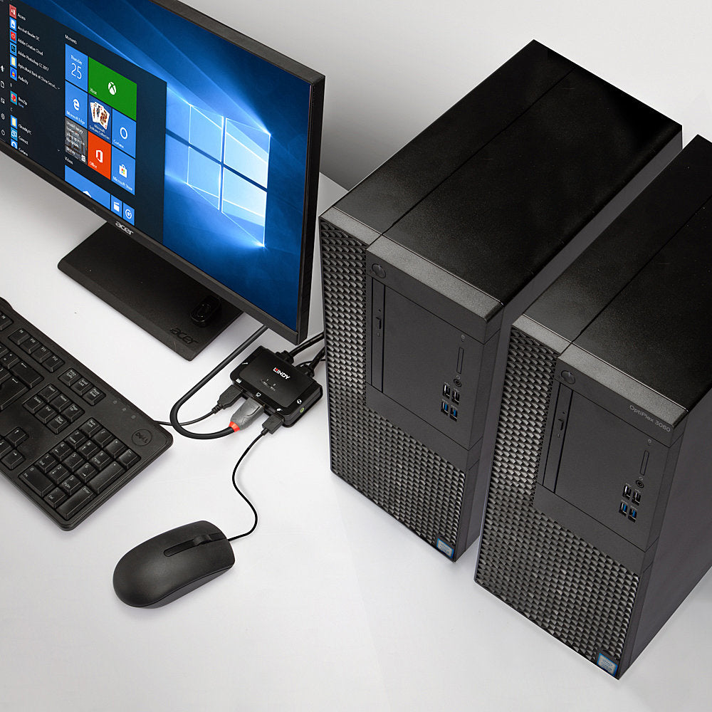 Lindy KVM-Switch 2×1, DisplayPort 1.2/USB 2.0
