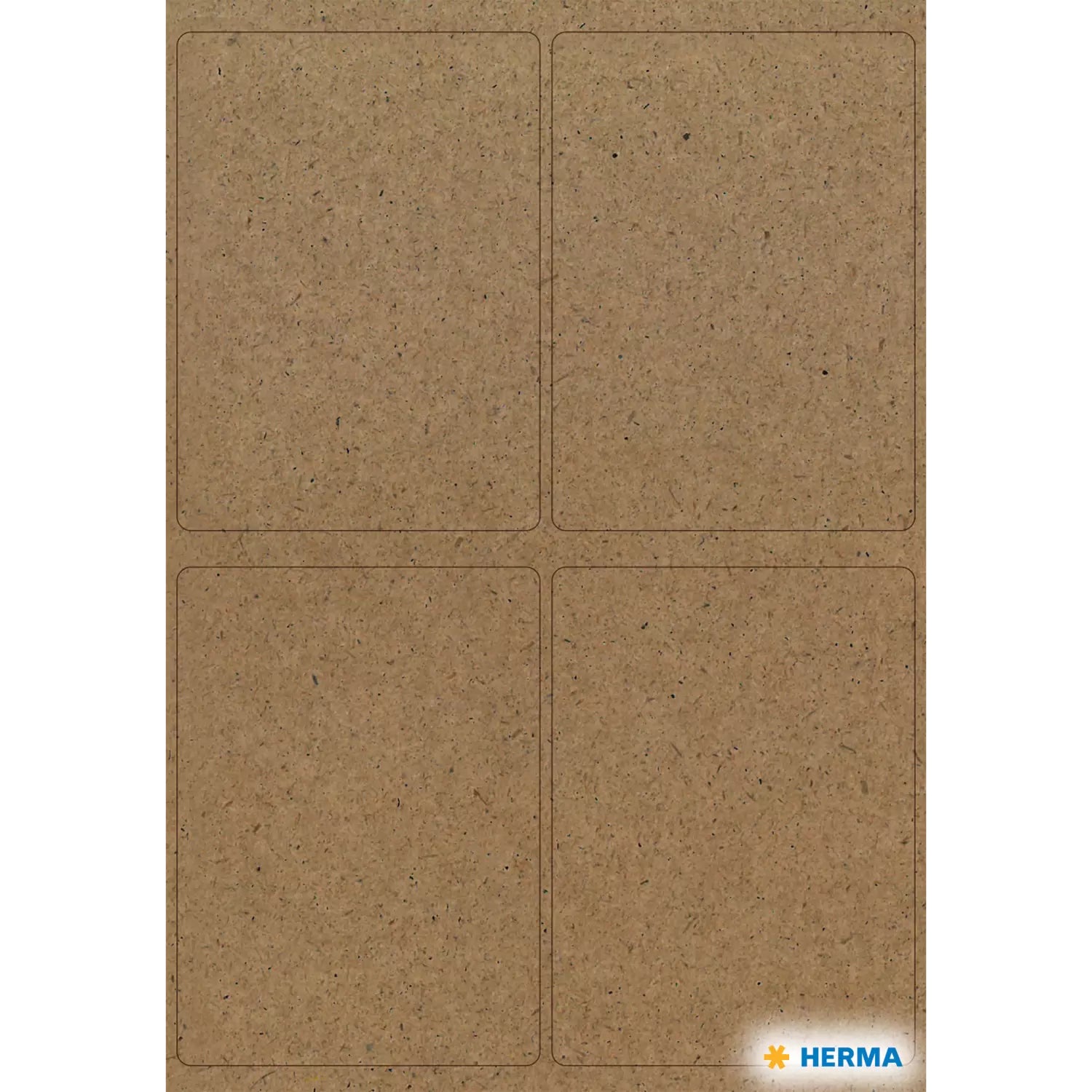 HERMA Haftetiketten – rechteckig 40 × 55 mm, permanent, braun, 4 Blatt (16 Stk.)
