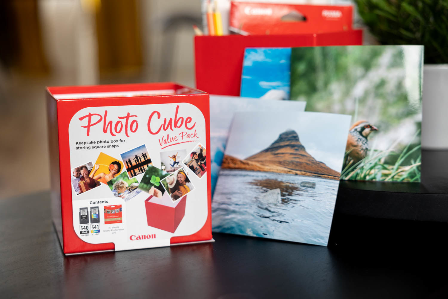 Canon Tintenpatronen-Multipack PG-540/CL-541 Photo Cube, mit 5" × 5" Fotopapier (40 Blatt) – für PIXMA und andere