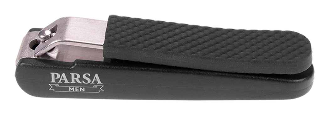 Parsa Beauty Nagelknipser – für Herren, Flachblatt – 1 Stk – Schwarz – Edelstahl/TPR