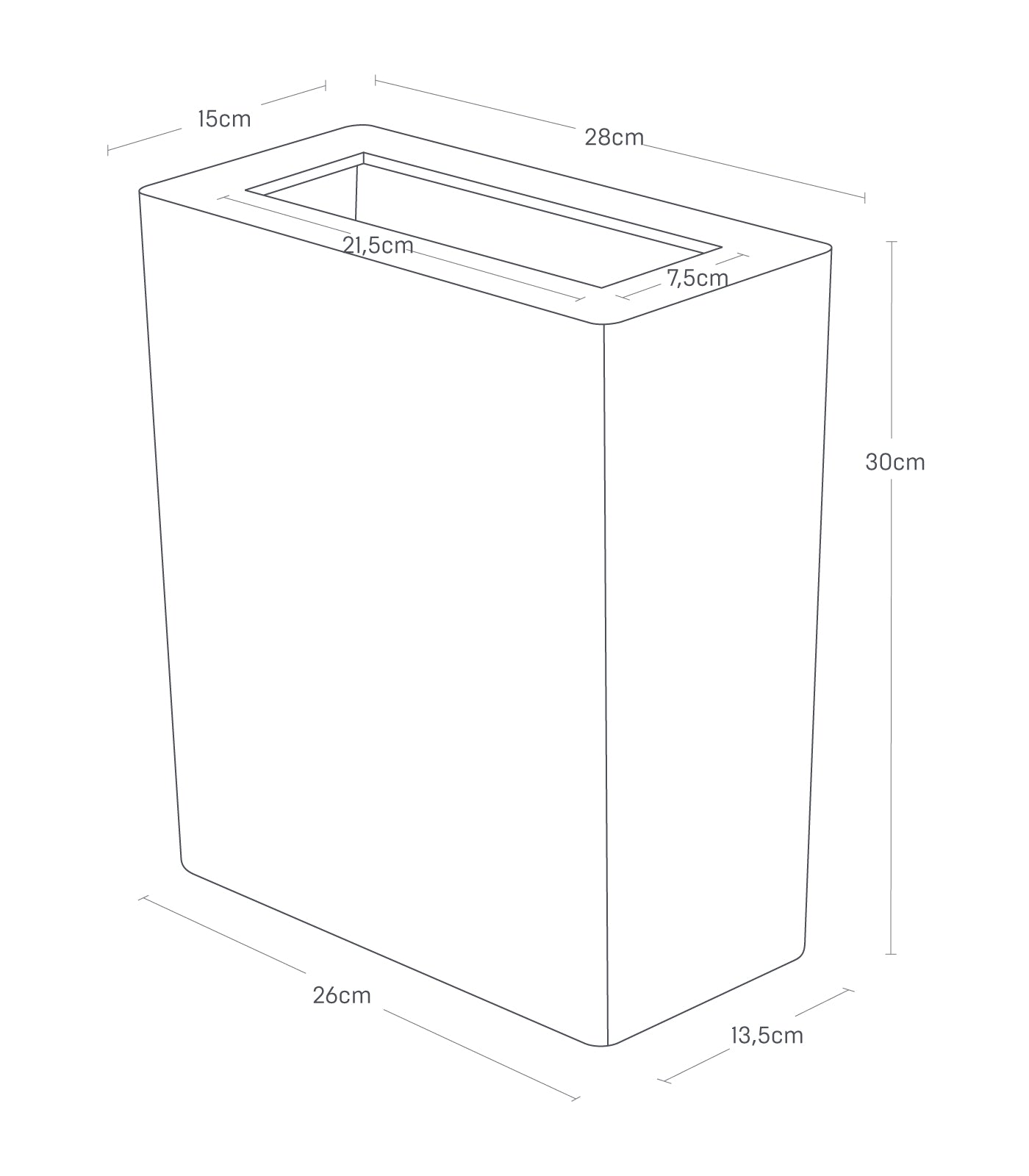 Yamazaki Papierkorb RIN – 10 l, Weiss