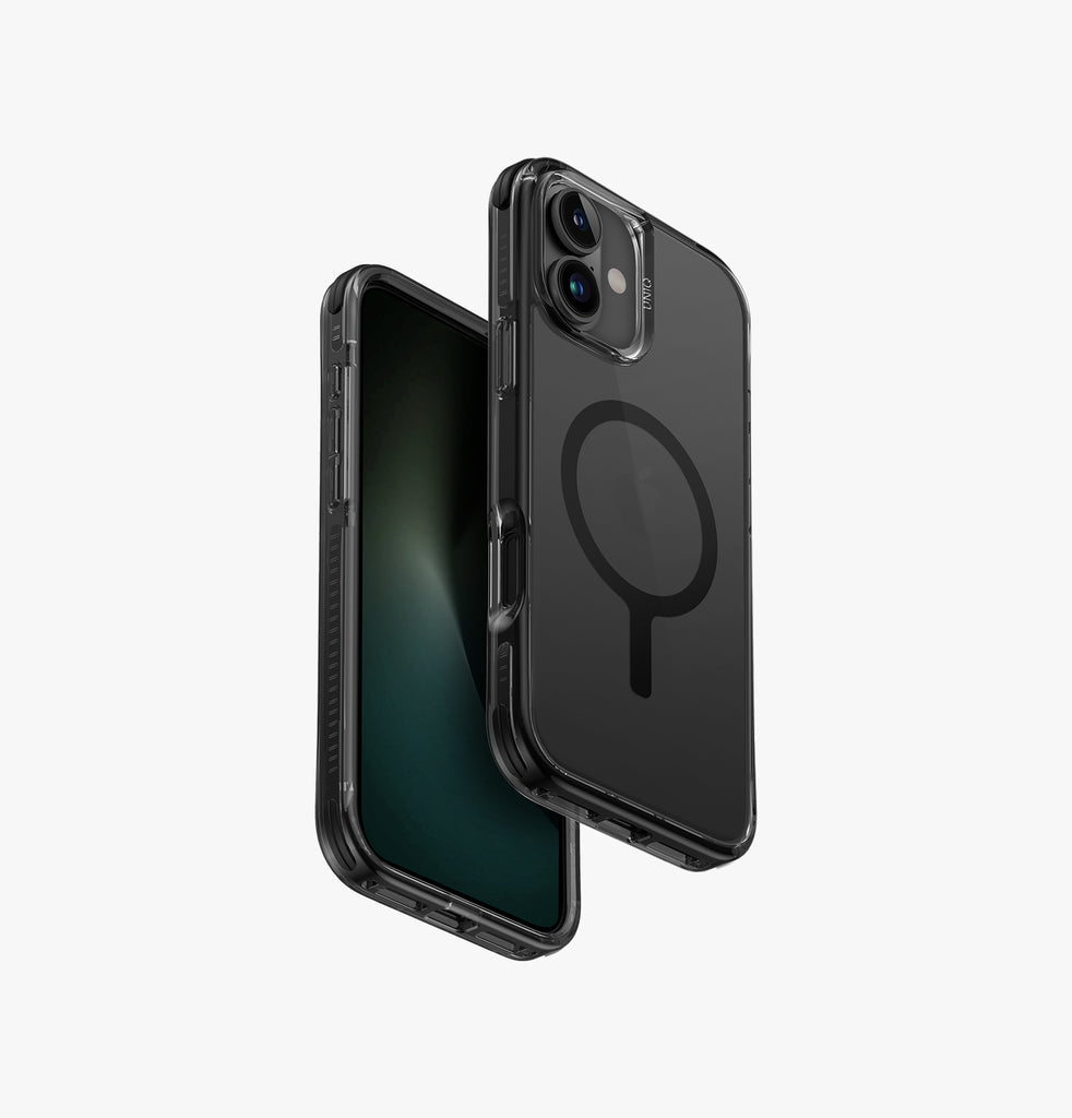 Uniq Backcover – für Apple iPhone 16 Plus – schwarz – TPU – absturzsicher (bis 4 m), kabelloses Laden
