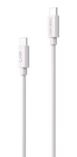 LMP USB-C auf USB-C Kabel – USB 2.0 (480 Mbit/s) – 0,5 m – PD 100 W – Weiss – für iPhone 15 und mehr