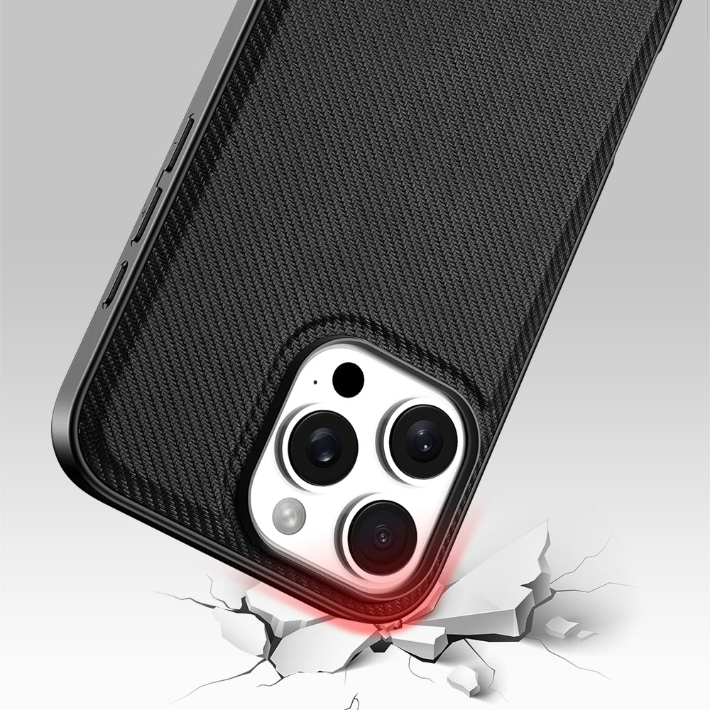 nevox StyleShell NYLO Backcover – für Apple iPhone 16 Pro Max, Nylon+PC+TPU, schwarz