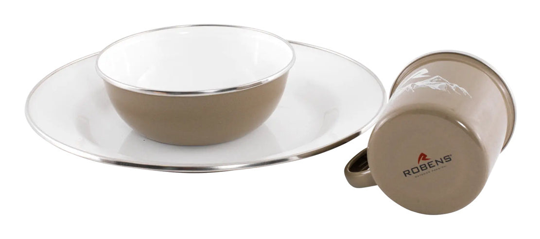 Robens Geschirr-Set Tongass Single Emaille – 350 ml, 26,5 × 40,6 × 8,9 cm, Emaille