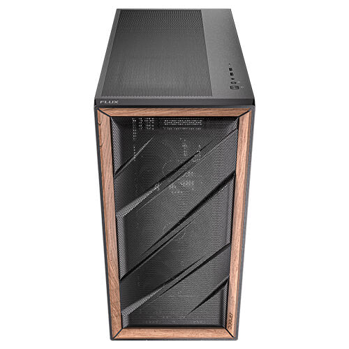 Antec FLUX – PC-Gehäuse – Midi-Tower ATX, Schwarz, Seitenfenster, 5× Lüfter, 360/420 mm Radiatorunterstützung