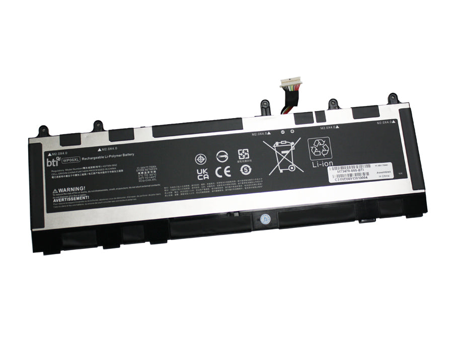 BTI Notebook-Akku – für HP Notebooks – 76 Wh, 11,58 V (6 Zellen) – Schwarz