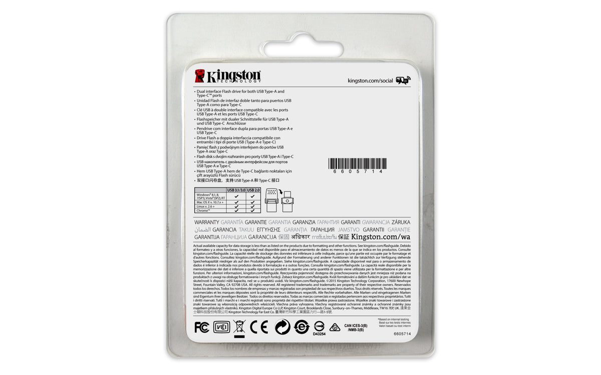 Kingston Technology Kingston DataTraveler microDuo 3C – 64 GB – USB Type-A/Type-C, USB 3.2 Gen 1, 100 MB/s Lesen