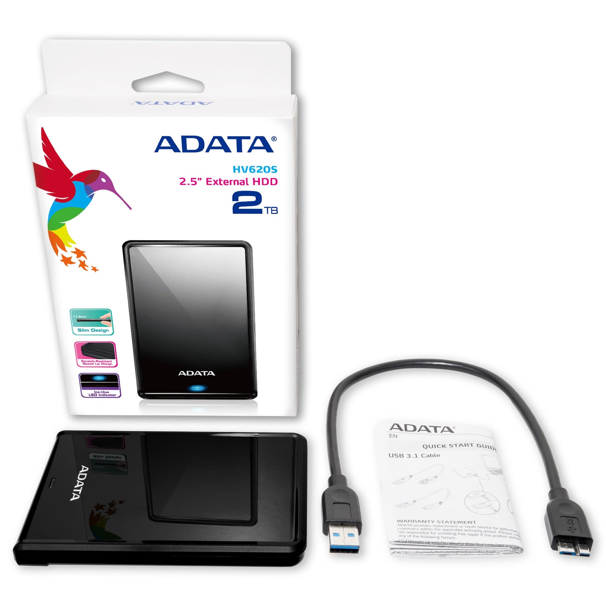 ADATA HV620S Speichergerät – 1 TB, USB 3.2 Gen 1 (USB Typ-C), 2,5"
