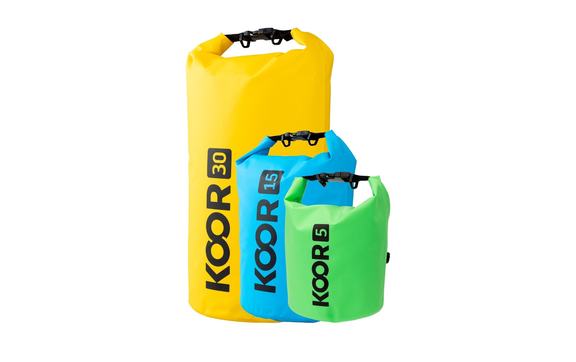 KOOR Sporttasche Dry Bag – 30 l, wasserfest, PVC, schwarz