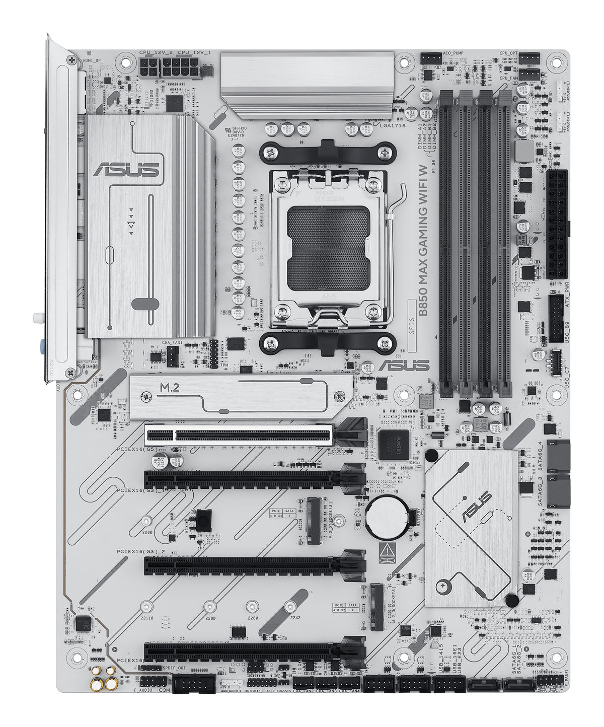 ASUS B850 MAX GAMING WIFI W – Mainboard – Sockel AM5, AMD B850, ATX, DDR5