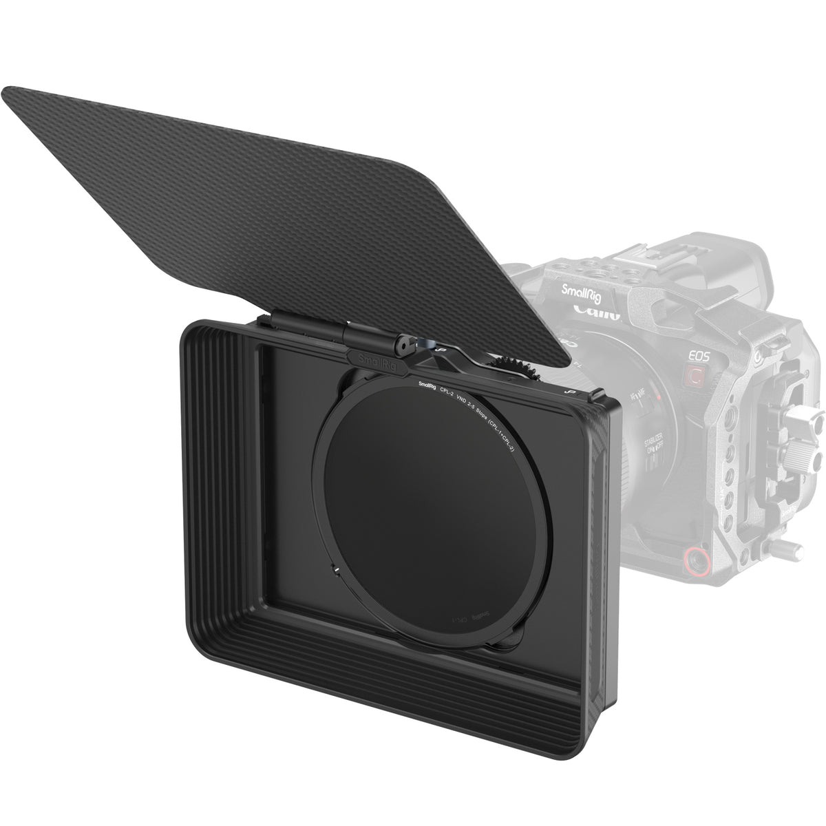 SmallRig 4411 Matte-Box – Aluminium, 171 × 49 × 153 mm, 379 g – mit verstellbarer Klemme, VND-Kit – Schwarz
