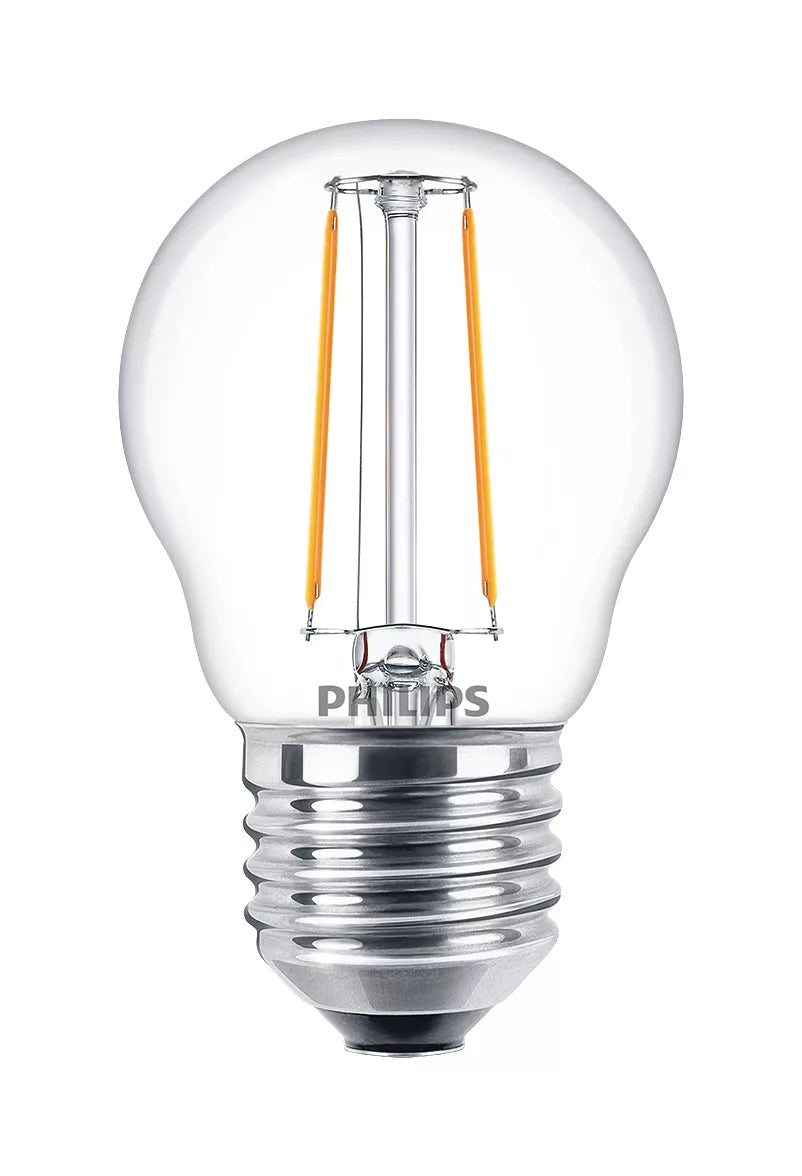 Philips by Signify Philips LED-Leuchtmittel E27 P45 – Warmweiss 2700 K, 250 lm, 2 W – 1 Stk. – Klar