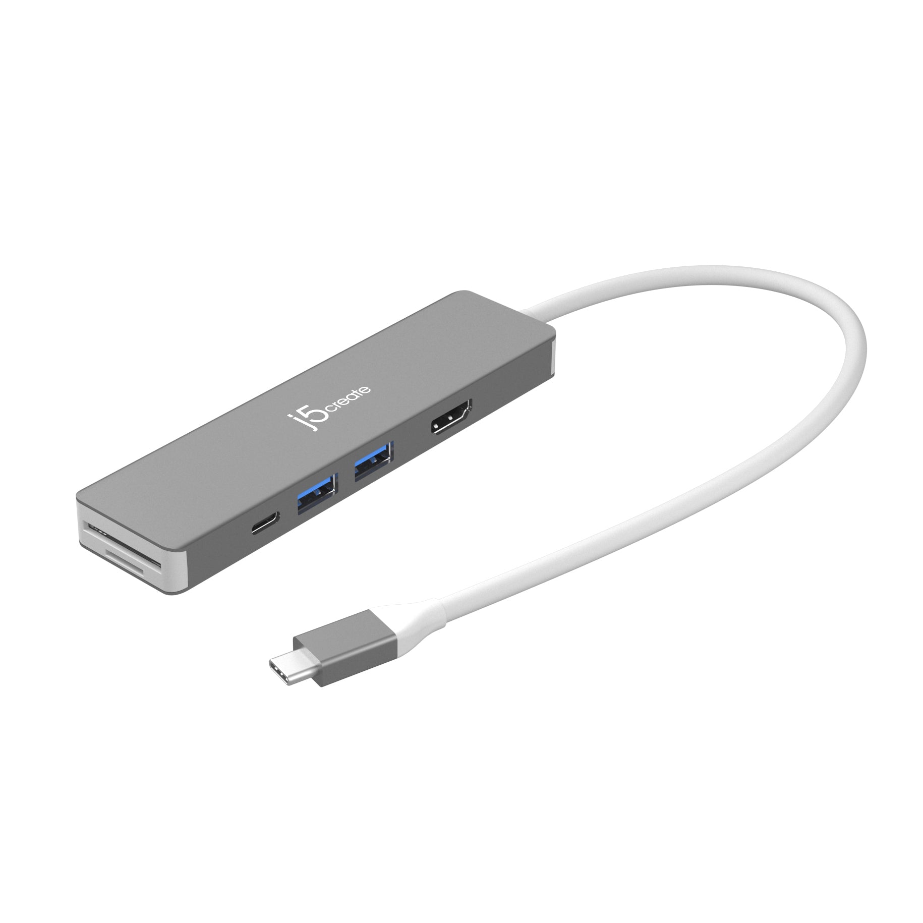 j5create JCD390-N Multiport-Adapter – USB-C, HDMI, 2× USB-A, 2× USB-C, 100 W PD, für Windows/Mac