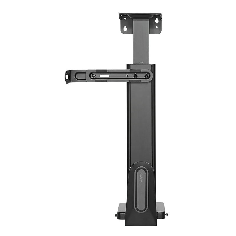 LogiLink EO0073 – PC-Halterung unter Tisch – verstellbar (B 400–520 mm, H 480–656 mm), Tragkraft 20 kg, Schwarz