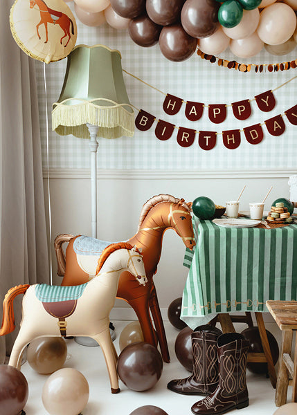 PartyDeco Folienballon Pferd – Creme – 90 cm – Folie – 1 Stk