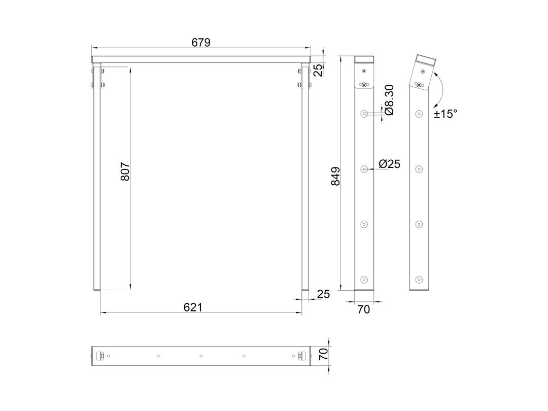 Multibrackets Ceiling Mount Pro OM46N-D – Monitorhalterung, Decke, bis 46", 80 kg, schwarz