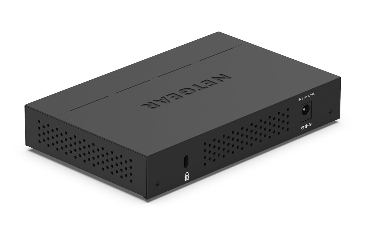 NETGEAR GS305PP-300EUS – Switch – 5×GbE, PoE+ 83 W, Wandmontage, Schwarz