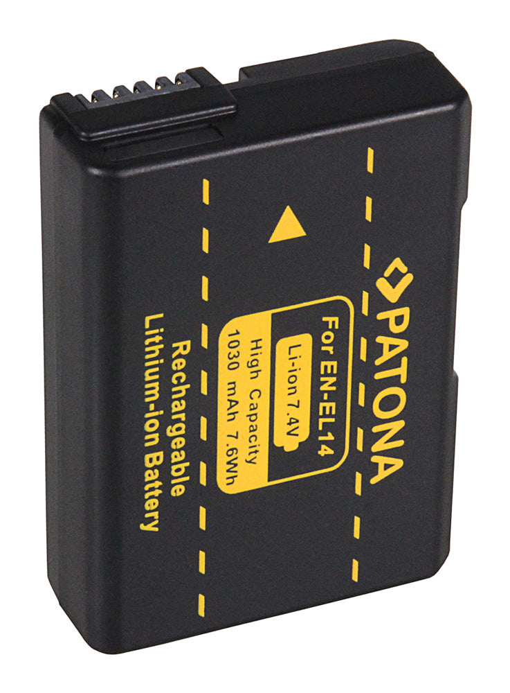 PATONA EN-EL14 Akku – 1030 mAh, 7,4 V – für Nikon CoolPix D3100, D3200, D5100 und andere – Schwarz