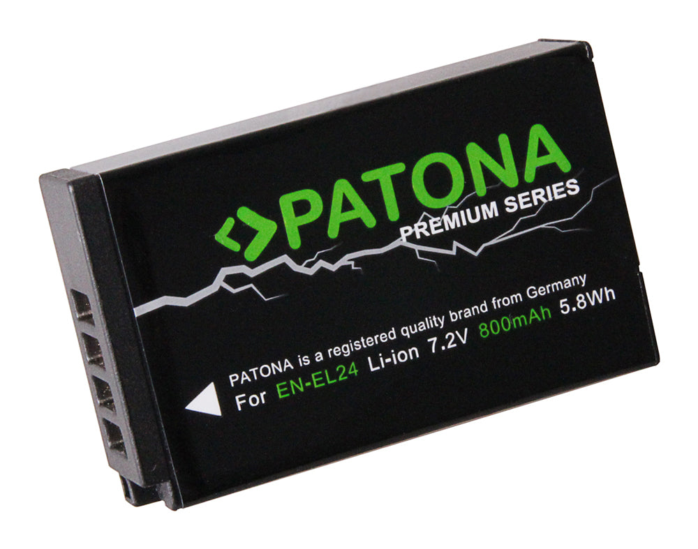 PATONA EN-EL24 Akku – 800 mAh, 7,2 V Li-Ion – für Nikon 1 J5 – Schwarz