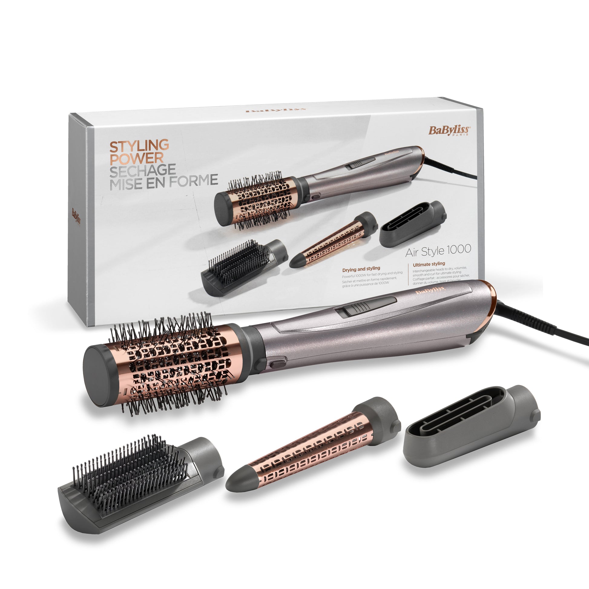 BaByliss Haar-Styling-Set Air Style 1000 (AS136E) – rotierende Bürste, Ionenfunktion