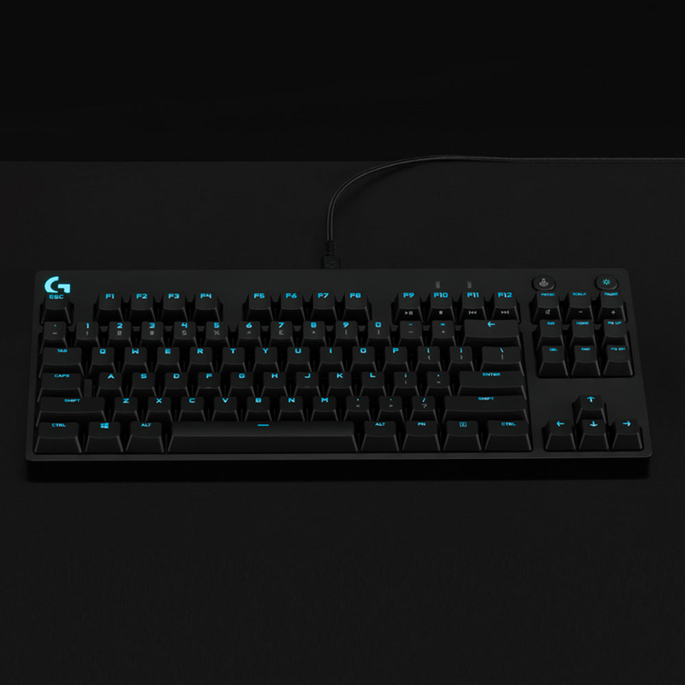 Logitech G PRO – Gaming-Tastatur TKL – Mechanisch (GX Blue) – Kabelgebunden, USB – QWERTZ (DE) – RGB – Schwarz
