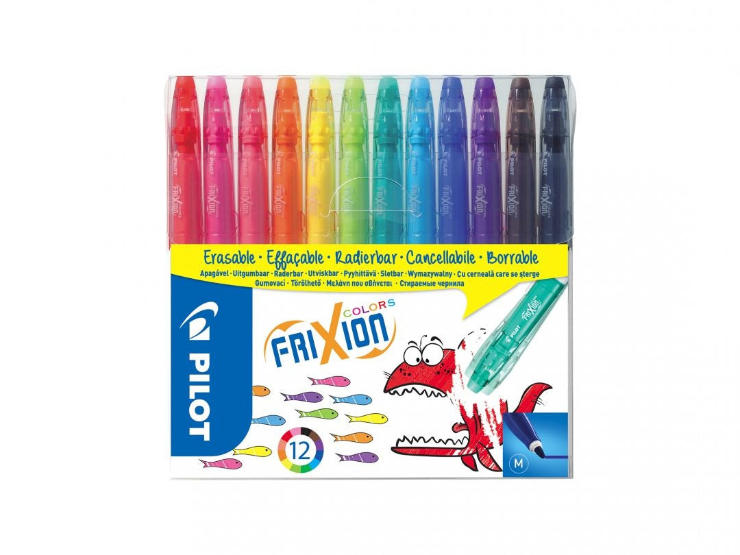 Pilot FriXion Colors Filzstifte – Rundspitze, 0,69 mm, 12 Farben