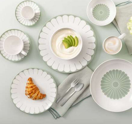Villeroy & Boch Fleur Müslischale – Porzellan, Grün, 4 Stück