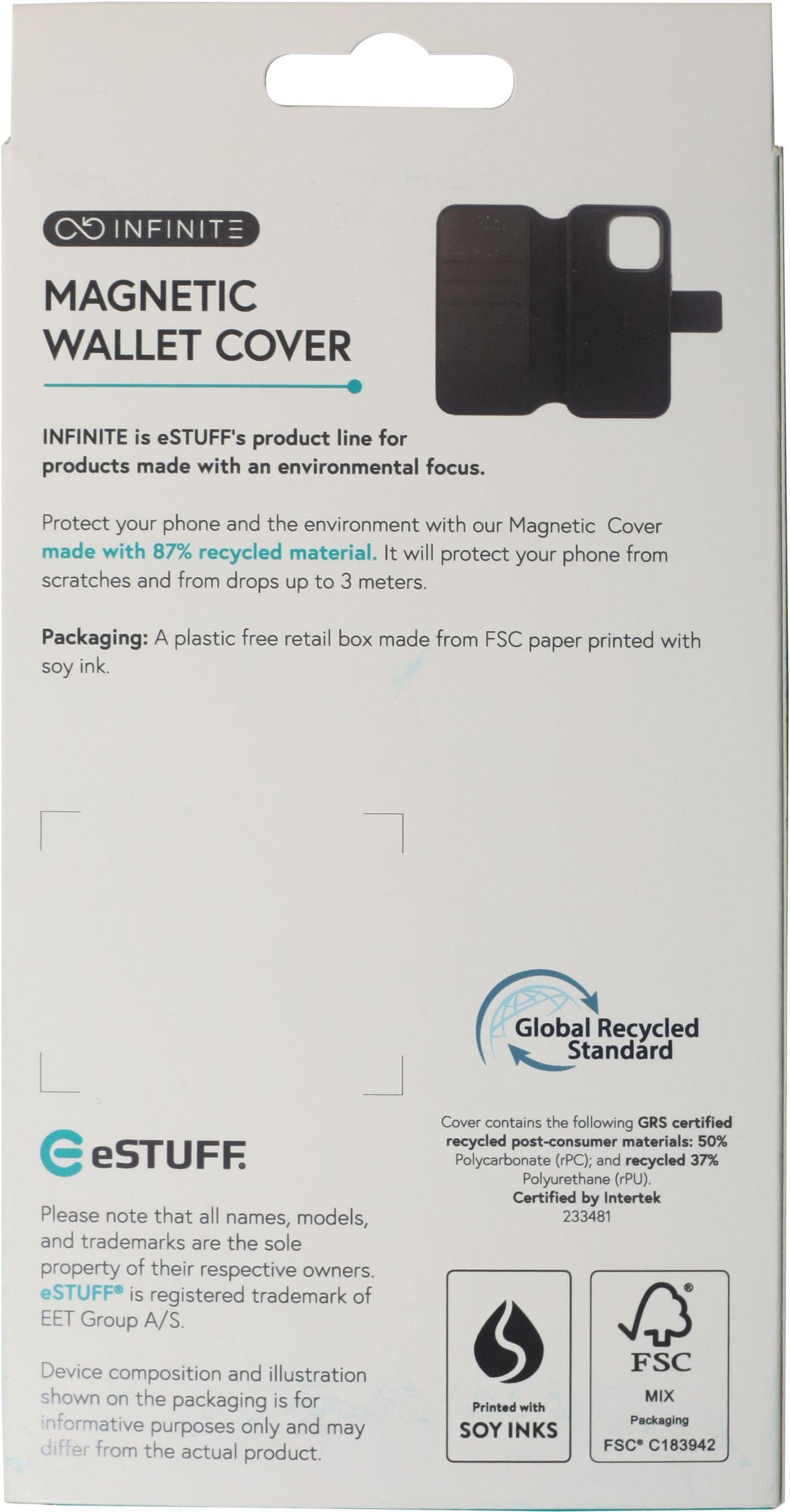 eSTUFF INFINITE MILAN Wallet-Case – Schwarz, Leder – für Apple iPhone 16 Pro Max – mit 3 Kartenfächern