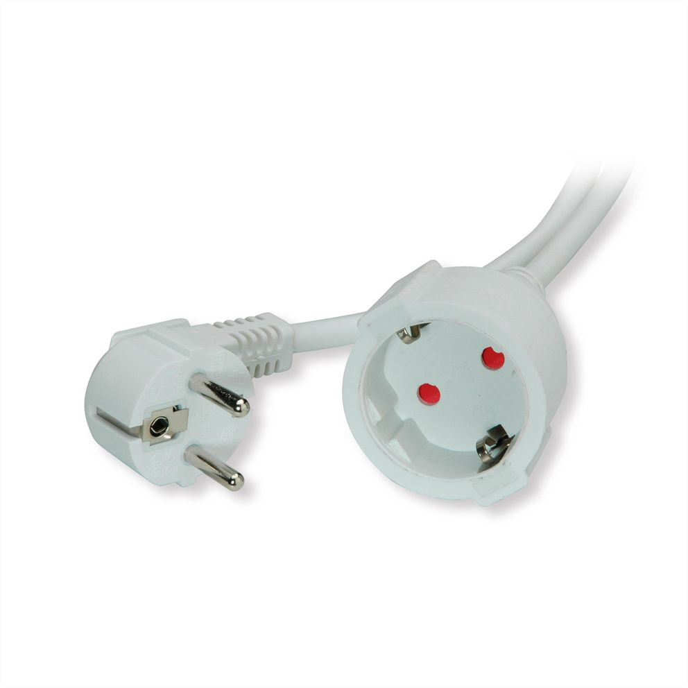 VALUE Verlängerungskabel – Typ E–Schuko (Typ E/F), 5 m, weiss