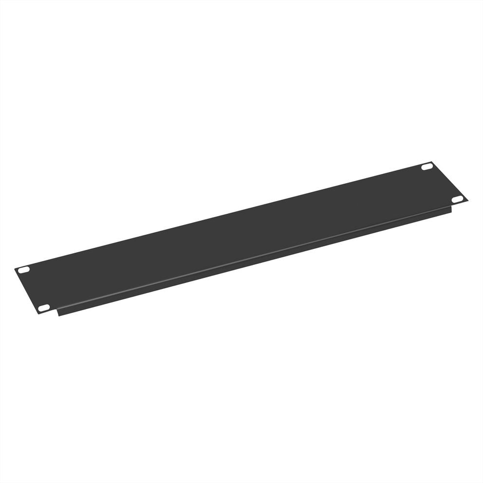 VALUE 19" Blindplatte – Blindblende – 19" Rack, 2U, 15 mm, Schwarz
