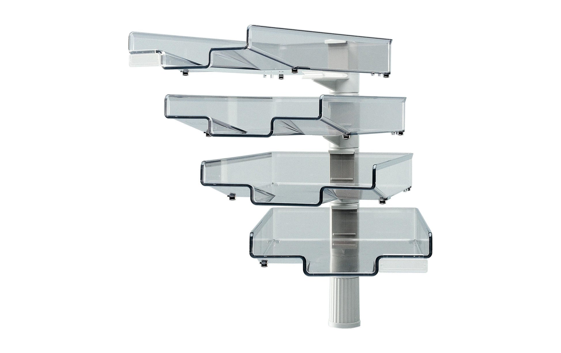 Hansa Ablageschale – 4 Schalen, 360° drehbar, Schwarz/Grau, Kunststoff, für Unterlagen bis 240 × 340 mm