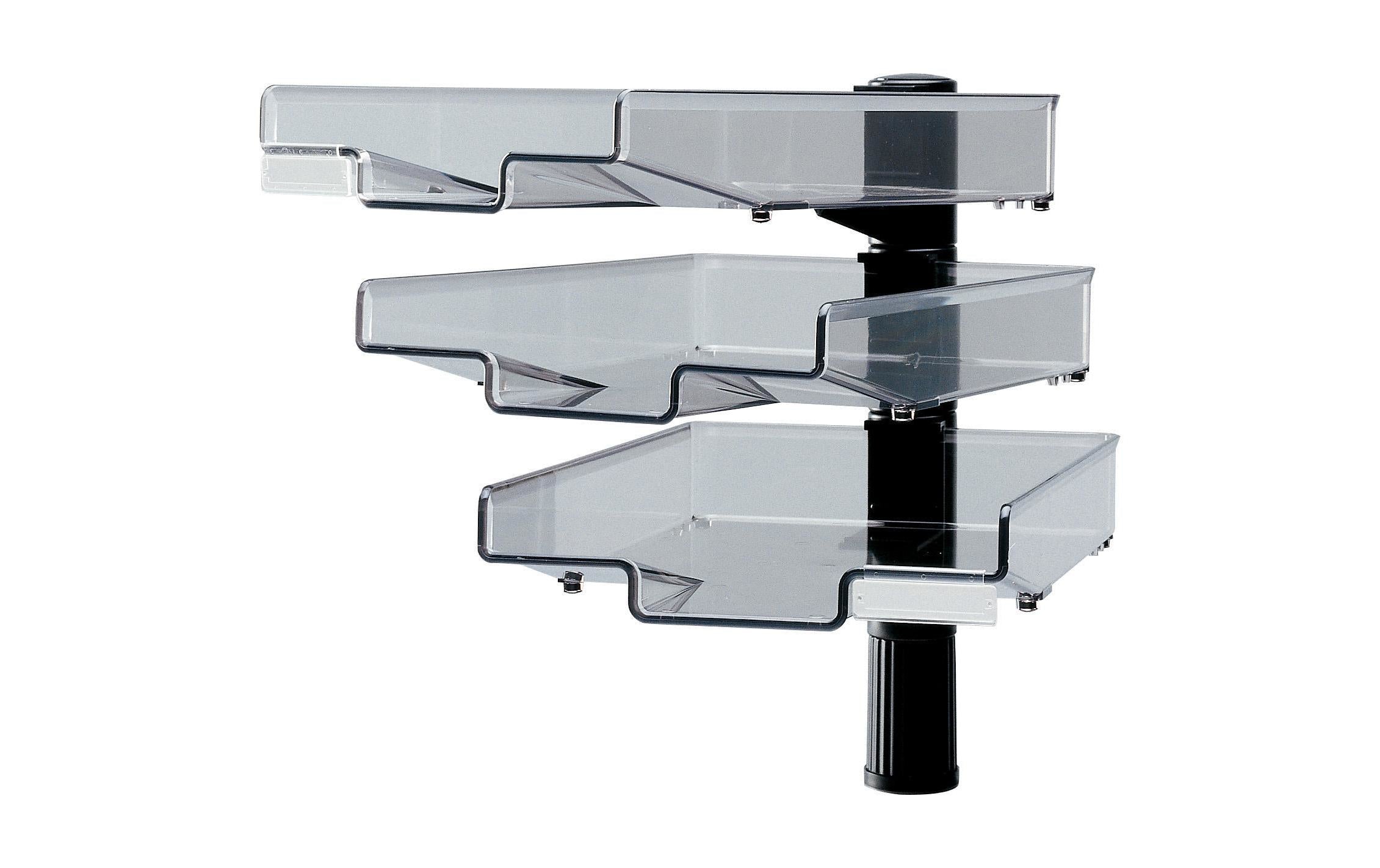 Hansa Dokumentenablage 3 Fächer für Unterlagen bis 240 × 340 mm, 4er-Set, Kunststoff, Schwarz/Grau