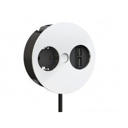 Bachmann TWIST Einbau-Anschlussfeld 1× Schutzkontakt (Typ E/F) – USB‑A×2 – 2 m Kabel